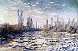 Claude Monet Floating Ice Near Vetheuil painting